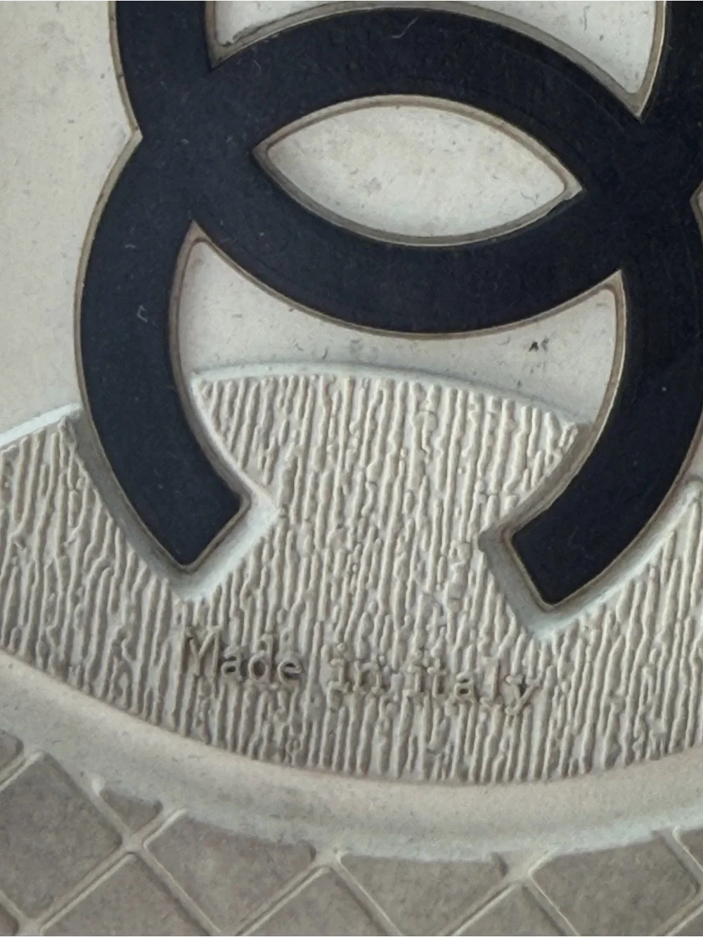CHANEL Kids' Gray Knit Logo Back Sneakers